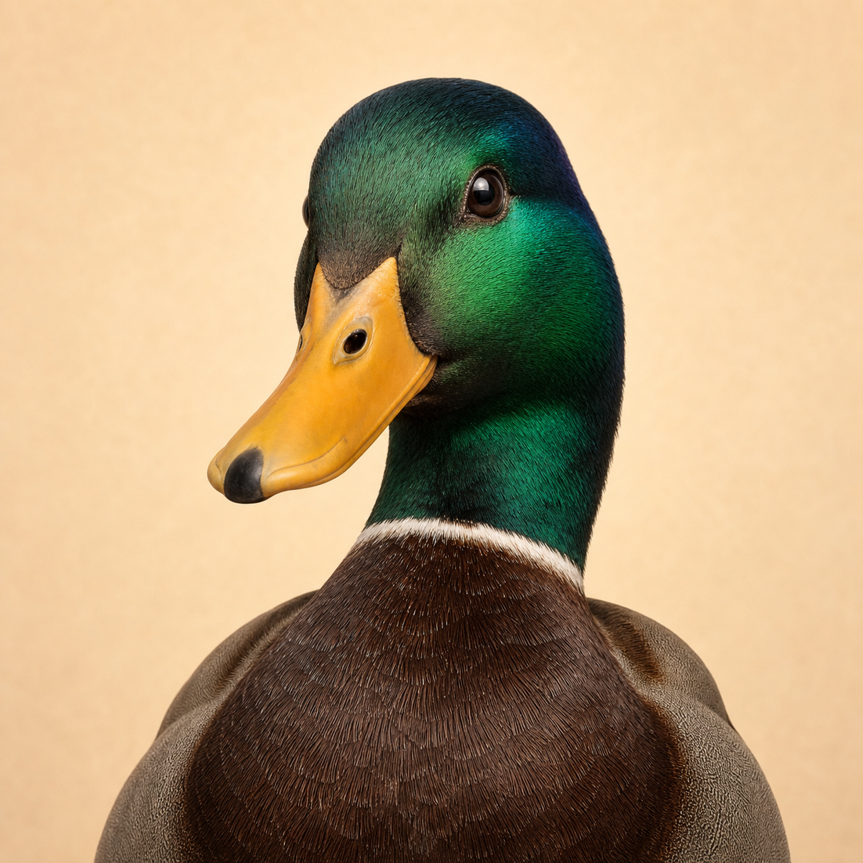 A mallard duck portrait
